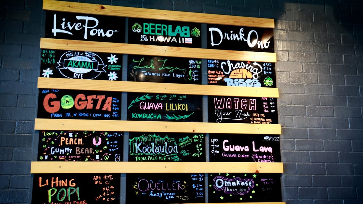 Beer Lab HI Menu