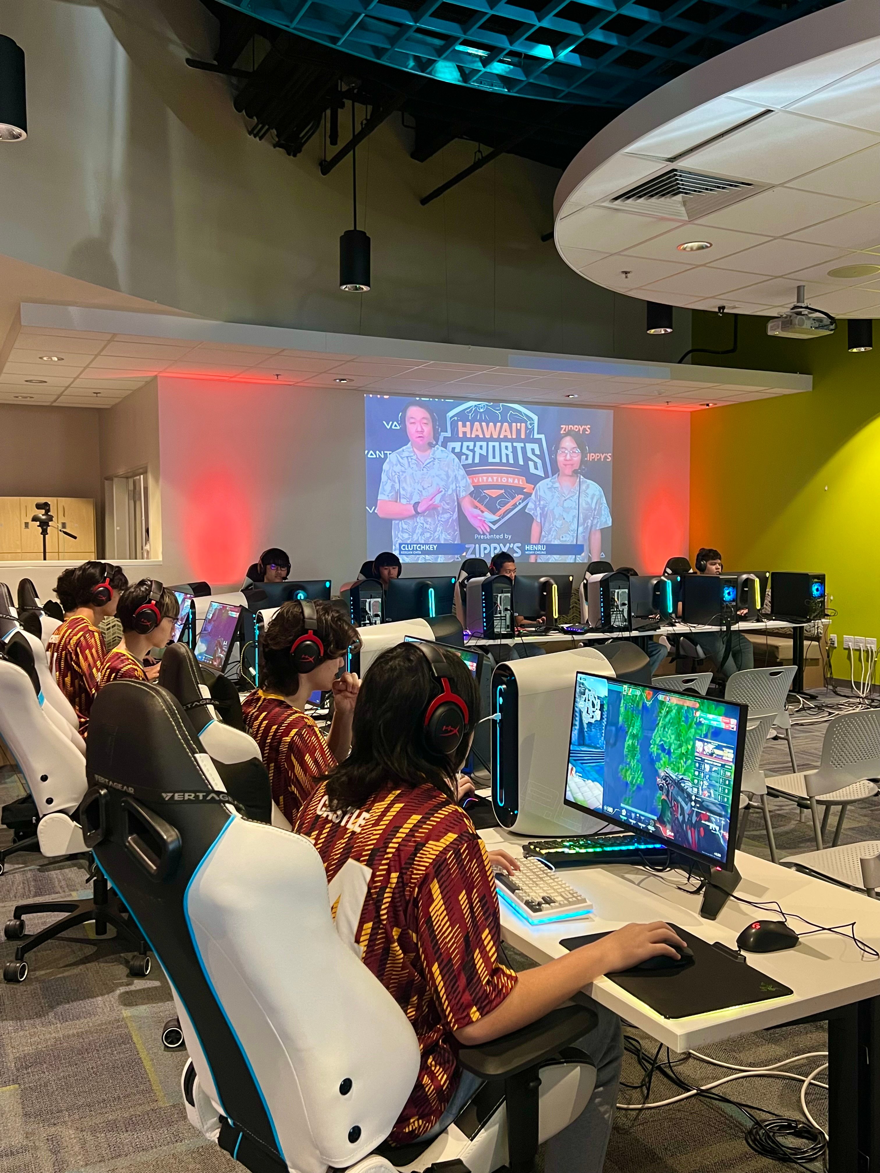 Students competing in a Valorant tournament